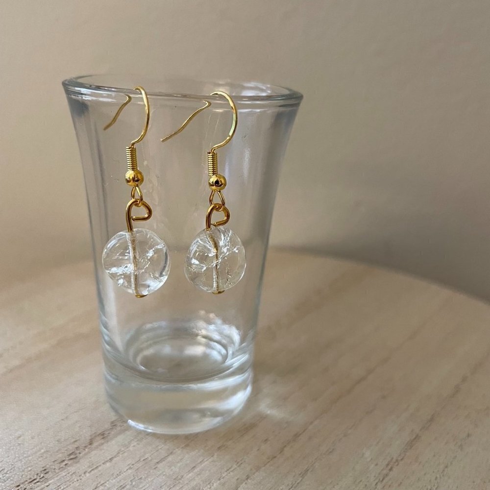 Golden‎ Crystal Beaded Earrings